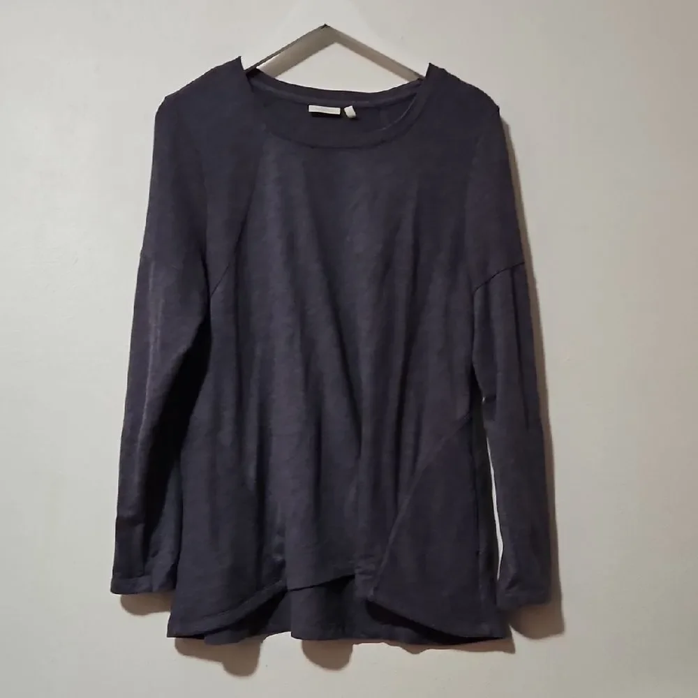 LOGO by Lori Goldstein Dark Gray Blouse